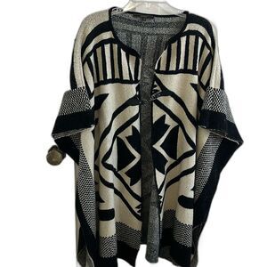 Maxsport Knit Poncho Cardigan Aztec Sweater Pullover Fits S / M